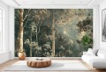 Fototapeta złoty las drzewa do salonu sypialni ELEGANCE 