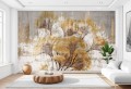 FOTOTAPETA złote liście eleganckie  MURAL 