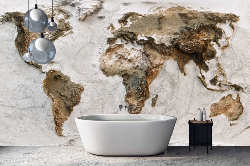 FOTOTAPETA MAPA ŚWIATA nowoczesny desing ścienny 