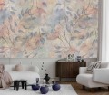 FOTOTAPETA delikatne kwiaty liście  do salonu sypialni PASTELLO 