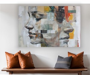 Obraz na płótnie GEOMETRYCZNA TWARZ KOBIETY nowoczesny DO SALONU