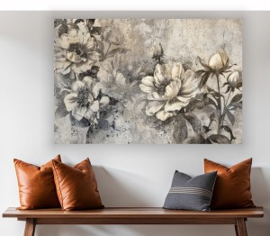 Obraz na płótnie RÓŻE KWIATY NA BETONIE nowoczesny do salonu