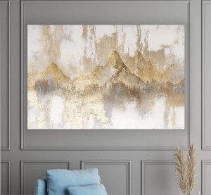 OBRAZ NA PŁÓTNIE ABSTRAKCYJNE GÓRY NA BETONIE do salonu sypialni 