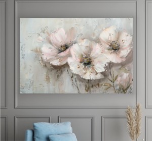 Obraz KWIATY JAK MALOWANE nowoczesny do salonu sypialni na płótnie 