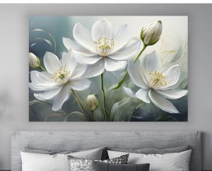 obraz BIAŁA LILIA kwiaty canvas na płótnie do salonu
