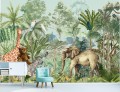 FOTOTAPETA dla dzieci ścienna TROPICAL zwierzęta w tropikalnym lesie 