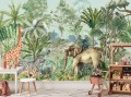 FOTOTAPETA dla dzieci ścienna TROPICAL zwierzęta w tropikalnym lesie 