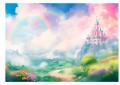 FOTOTAPETA do pokoju dla dziewczynki BAJECZNA KRAINA TĘCZA ZAMEK