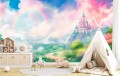 FOTOTAPETA do pokoju dla dziewczynki BAJECZNA KRAINA TĘCZA ZAMEK