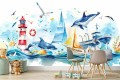 FOTOTAPETA dziecięca do pokoju ZWIERZĘTA OCEANU sztorm na morzu