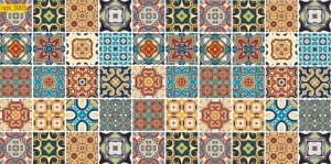 NAKLEJKI DO KUCHNI NA ŚCIANĘ LAMINAT Płytki Kafelki Kolorowe