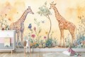 FOTOTAPETA dziecięca do pokoju SAFARI ŻYRAFY W TRAWIE NATURA