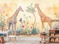 FOTOTAPETA dziecięca do pokoju SAFARI ŻYRAFY W TRAWIE NATURA