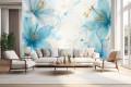 FOTOTAPETA niebieskie kwiatki do salonu sypialni BLUME 