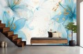 FOTOTAPETA niebieskie kwiatki do salonu sypialni BLUME 