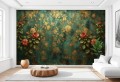 FOTOTAPETA  kwiaty retro do salonu sypialni FLORES stylizowane