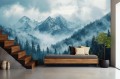 FOTOTAPETA zamglone góry las drzewa MOUNTAINS 