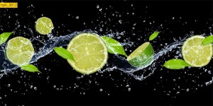NAKLEJKI DO KUCHNI NA ŚCIANĘ LAMINAT Limonka w Wodzie