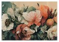 FOTOTAPETA liście do salonu retro kolory FLORES