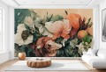 FOTOTAPETA liście do salonu retro kolory FLORES