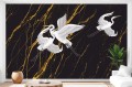 FOTOTAPETA żurawie i marmur do salonu sypialni CRANES 