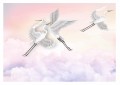 FOTOTAPETA Żurawie na niebie pastelowym CRANES 