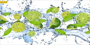 NAKLEJKI DO KUCHNI NA ŚCIANĘ LAMINAT Woda Limonka Strumień 