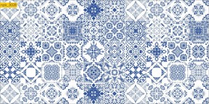 NAKLEJKI DO KUCHNI NA ŚCIANĘ LAMINAT Niebieskie Kafelki Płytki