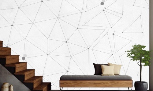 FOTOTAPETA do salonu sypialni jasna geometria linie LINEAE 