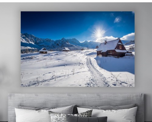 Obraz Zimowa Hala Gąsienicowa Tatry na płótnie do salonu 