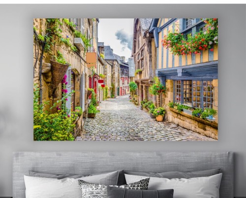 Obraz alejka kwiaty na płótnie canvas do salonu sypialni