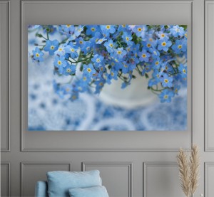 Obraz delikatne niebieskie kwiaty dekoracyjny na płótnie canvas 