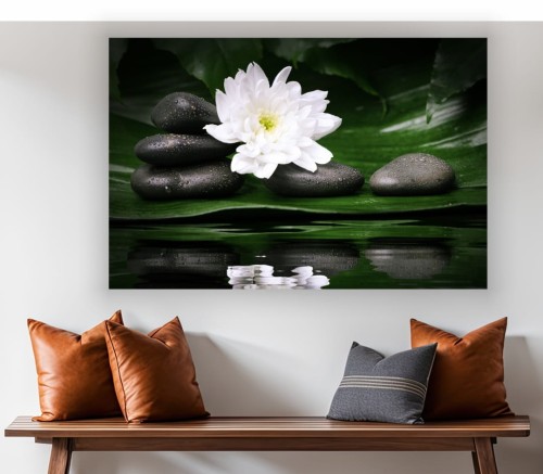DUŻY Obraz na płótnie KAMIENIE ZEN KWIAT SPA 