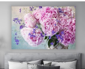 Obraz kwiaty piwonie peonie na płótnie canvas do salonu 