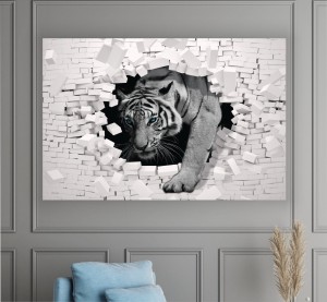 DUŻY Obraz 3D TYGRYS MUR na płótnie nowoczesny canvas 