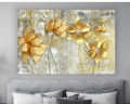 Obraz złote kwiaty na płótnie canvas elegancki obraz 