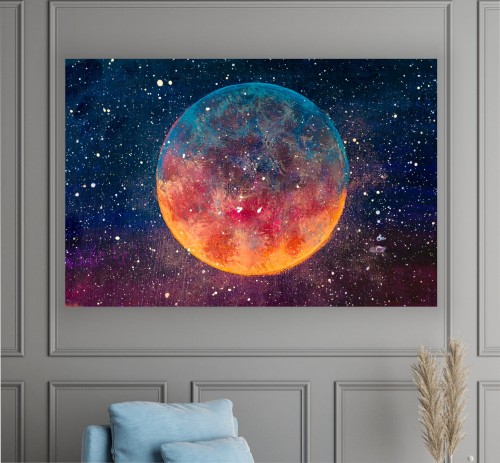 Obraz na płótnie canvas księżyc kosmos OBRAZ jak olejny