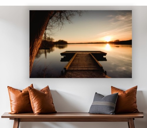 obraz na płótnie canvas ZACHÓD SŁOŃCA POMOST 