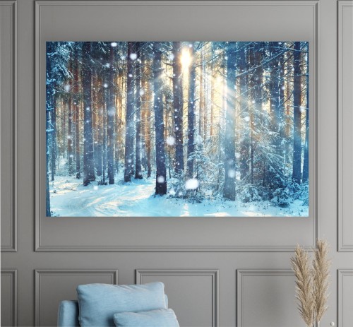 Obraz LAS ZIMA do sypialni na płótnie canvas