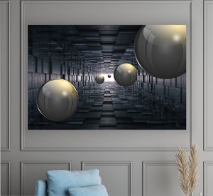 Nowoczesny obraz ZŁOTE KULE W TUNELU na płótnie canvas 
