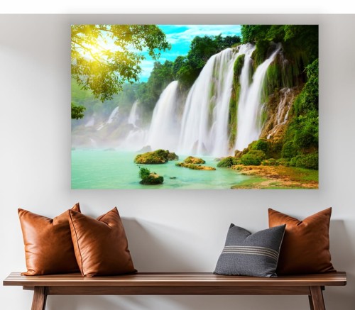Obraz WODOSPADY W INDIACH  na płótnie canvas 