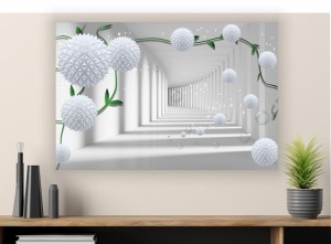 obraz na płótnie canvas tunel kwiaty kule