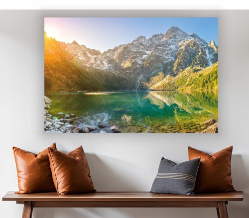 obraz na płótnie canvas tatry morskie oko zachód słońca