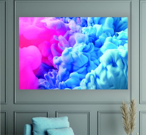 obraz na płótnie canvas RÓŻ BŁĘKIT ABSTRAKCJA