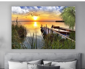 obraz na płótnie canvas POMOST ZACHÓD