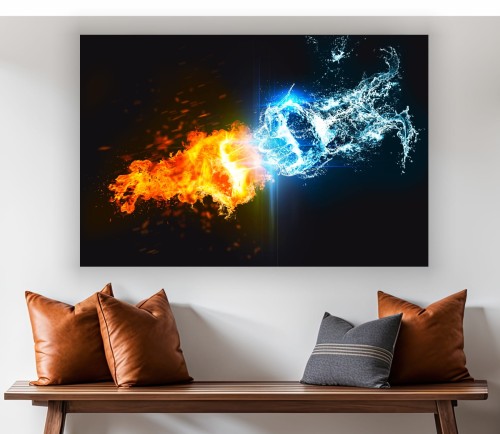 obraz na płótnie canvas OGIEŃ WODA