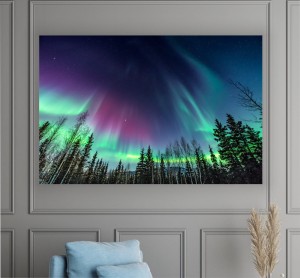 obraz na płótnie canvas NOC gwiazdy zorza