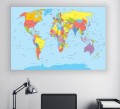 MAPA ŚWIATA KRAJE obraz na płótnie canvas 