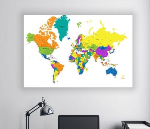 obraz na płótnie canvas MAPA ŚWIATA
