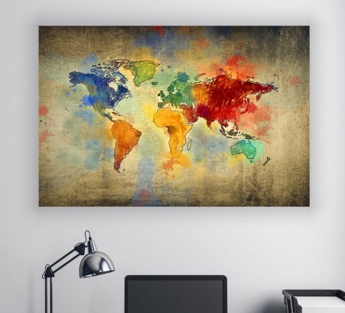 obraz na płótnie canvas STARA KOLOROWA MAPA ŚWIATA